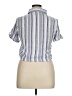 Japna Stripes Blue Short Sleeve Blouse Size XL - photo 2