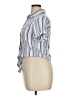 Japna Stripes Blue Short Sleeve Blouse Size XL - photo 5