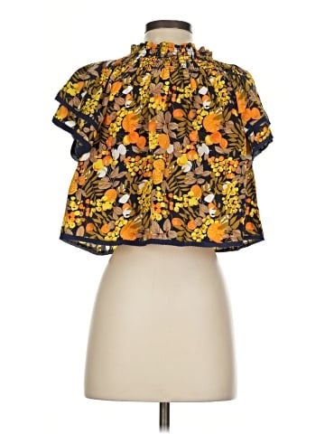 Whistles Short Sleeve Silk Top (view 2)