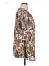DR2 100% Polyester Paisley Brown Short Sleeve Blouse Size 1X - photo 4