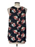 Lila Rose 100% Polyester Blue Sleeveless Blouse Size L - photo 2