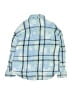 Justice 100% Recycled Polyester Plaid Blue Long Sleeve Button-Down Shirt Size M (kids) - photo 2