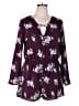rue21 100% Polyester Floral Purple Romper Size XL - photo 1