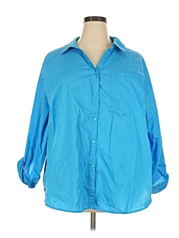 Cato 3/4 Sleeve Button-Down Shirt (view 1)