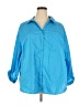Cato Blue 3/4 Sleeve Button-Down Shirt Size 22 - photo 1