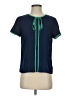 Timing Teal Short Sleeve Blouse Size S - photo 1