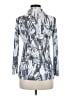 David Cline Print Silver Long Sleeve Blouse Size M - photo 2
