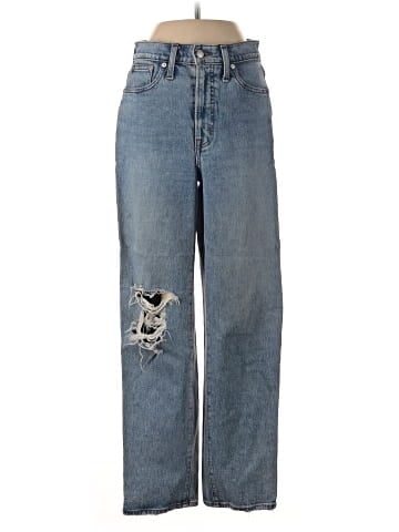 Madewell The Perfect Vintage Straight Jean in Kingsbury Wash: Knee-Rip Edition (view 1)