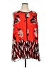 Calvin Klein 100% Polyester Graphic Red Sleeveless Blouse Size 1X - photo 1