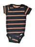 Gerber 100% Cotton Stripes Brown Short Sleeve Onesie Size 0-3 mo - photo 1