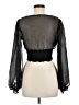 Peach Black 3/4 Sleeve Blouse Size M - photo 2