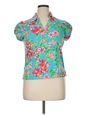 Caribbean Joe Short Sleeve Blouse (view 1)