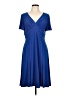 Chaps Solid Blue Casual Dress Size L - photo 1