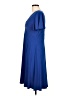 Chaps Solid Blue Casual Dress Size L - photo 5