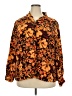 Notations 100% Polyester Floral Orange Long Sleeve Blouse Size 2X - photo 1