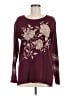 Johnny Was 100% Cotton Floral Burgundy Pullover Sweater Size M - photo 1