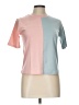 Unbranded 100% Polyester Color Block Pink Short Sleeve Turtleneck Size L - photo 1