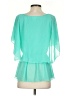 Venus 100% Polyester Teal Short Sleeve Blouse Size 4 - photo 2