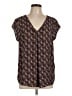 DR2 100% Polyester Brown Short Sleeve Blouse Size L - photo 1