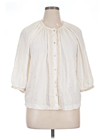 LC Lauren Conrad 3/4 Sleeve Button-Down Shirt (view 1)