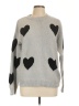 Newbury Kustom 100% Polyester Hearts Gray Pullover Sweater Size L - photo 1