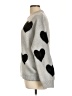Newbury Kustom 100% Polyester Hearts Gray Pullover Sweater Size L - photo 5