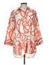 Boho Chic Orange Long Sleeve Button-Down Shirt Size L - photo 1