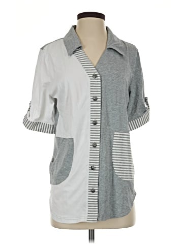 Neon Buddha 3/4 Sleeve Button-Down Shirt (view 1)