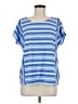 Lands' End 100% Cotton Stripes Blue Short Sleeve Top Size M (petite) - photo 1