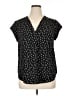 Monday Fun 100% Polyester Black Short Sleeve Blouse Size XL - photo 1