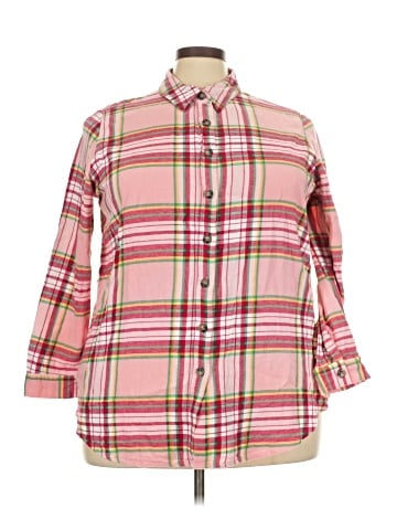 Woman Within 3/4 Sleeve Button-Down Shirt (view 1)