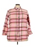 Woman Within Plaid Pink 3/4 Sleeve Button-Down Shirt Size 22 (1X) - photo 1