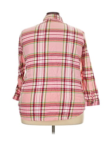 Woman Within 3/4 Sleeve Button-Down Shirt (view 2)