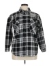 rue21 100% Polyester Plaid Black Long Sleeve Blouse Size XL - photo 1