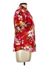 Basic Editions 100% Rayon Floral Red Short Sleeve Blouse Size L - photo 4