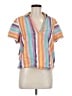 Unbranded Stripes Pink Short Sleeve Blouse Size M - photo 1