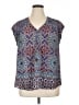 Black Rainn 100% Polyester Graphic Blue Sleeveless Blouse Size XL - photo 1