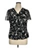 East5th 100% Polyester Black Short Sleeve Blouse Size XL - photo 1