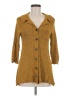 Fenini Brown 3/4 Sleeve Button-Down Shirt Size M - photo 1