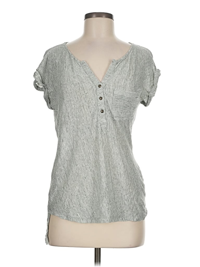 Pre-owned C&c California Short Sleeve Henley Shirt In Gray
