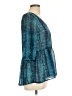 Freebird 100% Polyester Teal 3/4 Sleeve Top Size L (estimated) - photo 4