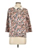 Lands' End 100% Cotton Floral Tropical Ivory 3/4 Sleeve Blouse Size M - photo 1
