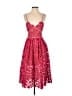 Self-Portrait 100% Polyester Hearts Red Cocktail Dress Size 6 - photo 1