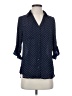 BCX 100% Polyester Polka Dots Blue 3/4 Sleeve Blouse Size S - photo 1