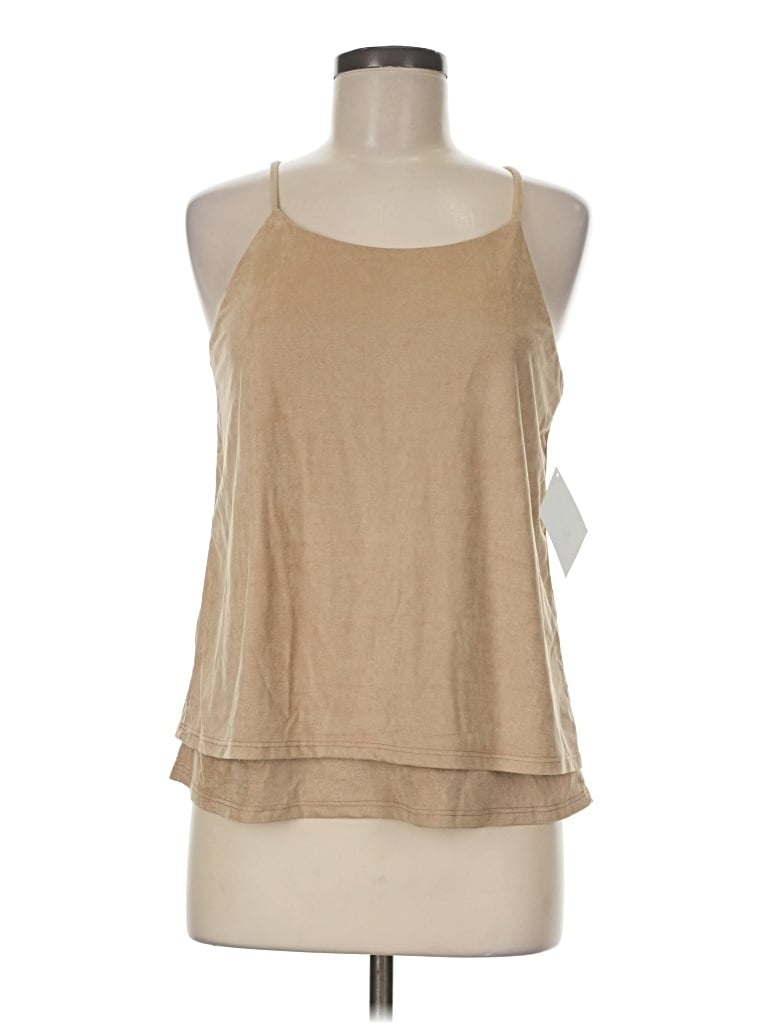 Stella Luce Sleeveless Top Tan Halter Neckline Tops