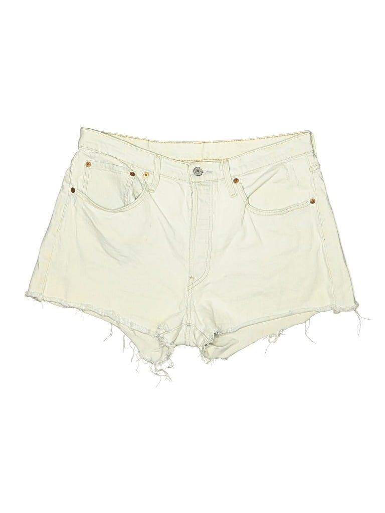 Pre-owned Levi's Denim Shorts In Ivory