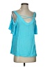 Venus 100% Rayon Teal Short Sleeve Top Size S - photo 1