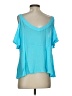 Venus 100% Rayon Teal Short Sleeve Top Size S - photo 2