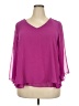 Jennifer Lopez 100% Polyester Purple 3/4 Sleeve Blouse Size XXL - photo 1