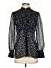 George 100% Polyester Polka Dots Black Long Sleeve Blouse Size XS - photo 1